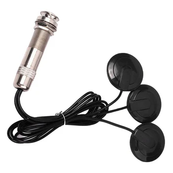 Гитарный звукосниматель, пьезоконтактный звукосниматель микрофона, система звукоснимания с 3 датчиками для акустического разъема 6,35 мм (черный)