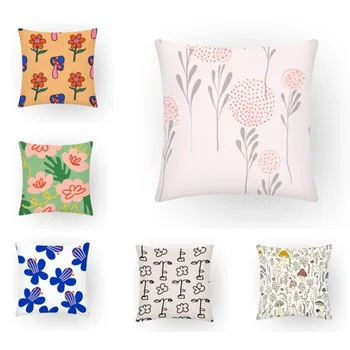 Чехлы для подушек с цветочным принтом, грибной узор, удобные натуральные чехлы для подушек для домашнего дивана, декор спальни DF995