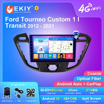 EKIY T7 Android 10 Радио Для Ford Tourneo Custom 1 I Transit 2012-2021 Carplay Автомобильный Мультимедийный Видеоплеер GPS Стерео Без 2din