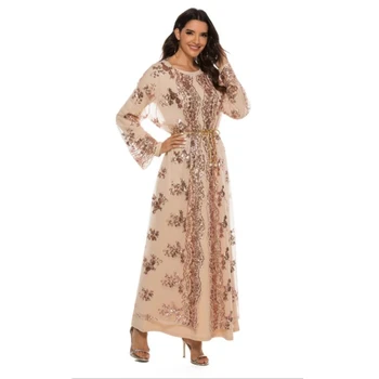 2023 Платье Islam Abaya Дубай Мусульманский халат с открытой спиной, расшитый блестками, Макси-платья для женщин, летние Сексуальные 4