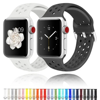 Силиконовый Ремешок для Apple Watch Band 49 мм 45 мм 41 мм 44 мм 40 мм 42 мм Регулируемый Браслет Wistband Для Iwatch Серии Ultra 8 7 6 se3