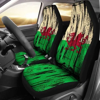 Чехол для автокресла с флагом Уэльса Гранж 1, Упаковка из 2 Универсальных защитных чехлов для передних сидений