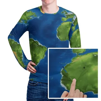 Футболка с зеленой картой Земли, Ежедневная карта мира, забавные футболки, мужская новинка, футболка на заказ, большие размеры