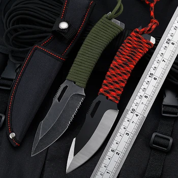 Охотничий нож с фиксированным лезвием из нержавеющей стали Многофункциональный тактический складной нож для выживания Охотничий походный нож EDC Tools