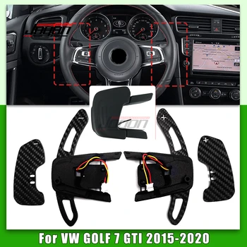Сменный Магнитный Рычаг Переключения Передач Для Volkswagen VW GOLF 7 GTI R GTE GTD 2015-2020 Рычаг Переключения Передач Рулевого Колеса Из Углеродного Волокна Из Углеродного Волокна