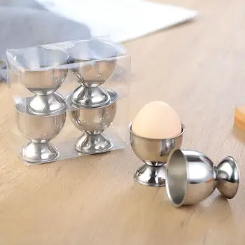 4шт Портативных Стаканчиков для вареных яиц Универсальный Удобный Держатель для яиц-Пашот Подставка для яиц из нержавеющей Стали Кухонные Инструменты 0