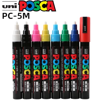 1 шт. ручка-маркер Posca PC-5M POP Poster на водной основе, рекламный знак, ручка для граффити, кисть для рисования 1,8-2,5 мм, товары для рукоделия
