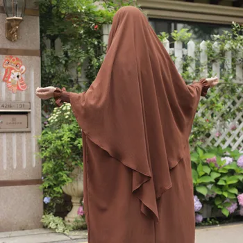 Удлиненный Треугольный Платок Химар Хиджаб Дубайский Турецкий Головной Убор Головной Платок Для Женщин Исламская Вуаль Мусульманка (Без Платья) 3
