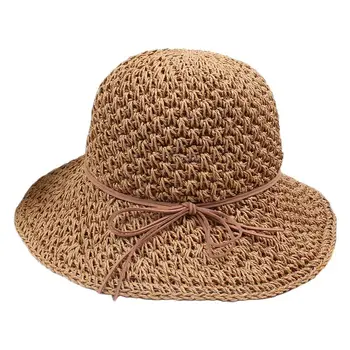 Дышащая соломенная шляпа с выдалбливанием, японская ручная работа, складные солнцезащитные шляпы с бантом, солнцезащитный козырек, кепка gorros