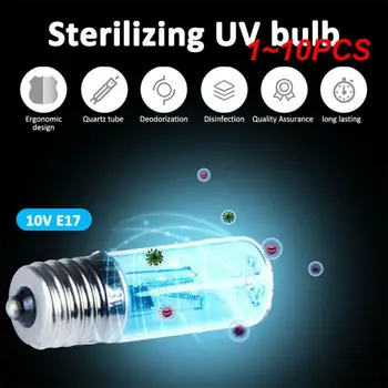 1 ~ 10ШТ, Хит Продаж, трубка для ультрафиолетового излучения E17 UVC, лампа для дезинфекции, 3 Вт, Озоновая стерилизация, Лампы от клещей, Бактерицидная лампа