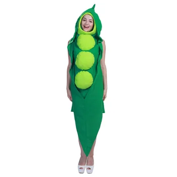 Маскарадный костюм в горошек на Хэллоуин, зеленый костюм для взрослых с капюшоном