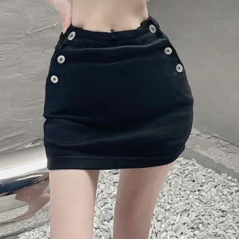 Джинсовые мини-юбки для девочек, корейская модница, нерегулярная Школьная джинсовая облегающая юбка, женская фатиновая юбка с высокой талией, женская