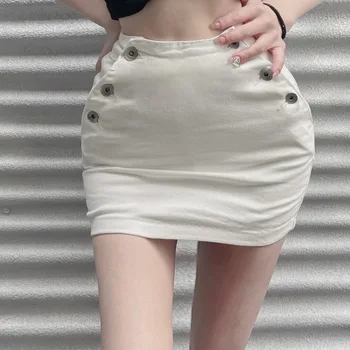 Джинсовые мини-юбки для девочек, корейская модница, нерегулярная Школьная джинсовая облегающая юбка, женская фатиновая юбка с высокой талией, женская 1