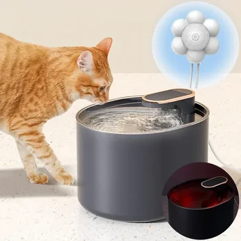 Water Motion Light Cat Pet Drinking Ultra С Автоматическим Бесшумным Дозатором Для Собак Fountain LED Sensor