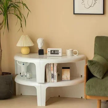 Чайный столик средней древности, круглый, Многофункциональный, Комбинированный, для хранения в Скандинавском стиле, Небольшой бытовой диван, приставной столик, Круглые столы 4