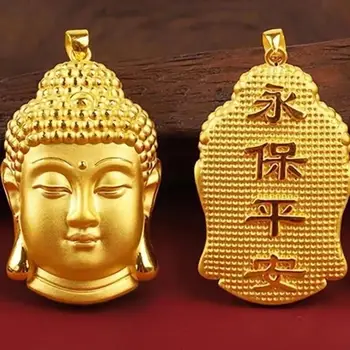 UMQ Копия 100% Вьетнамской россыпи Золотого Будды Кулон Древнее матовое мужское и женское ожерелье-талисман на удачу