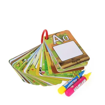 Карточка для рисования водой Coolplay, 26 Книжек-раскрасок с алфавитом и 2 Волшебные ручки, карточка с буквами, доска для рисования, развивающие игрушки для детей}