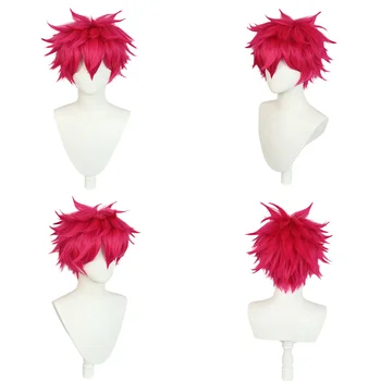 Синтетический Аногол из розовых и сине-каштановых волос, короткий прямой Парик для косплея на Хэллоуин, Рождественская школа и шапочка для парика 1шт