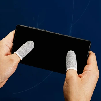 18-Контактные Пальчиковые втулки из Углеродного волокна для мобильных игр PUBG С Контактным экраном, Пальчиковые втулки Белого цвета (12 шт.) 4