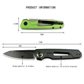 7 СМ Открытый KS Складной 8Cr13MoV Алюминиевая Ручка EDC Карманные Ножи Спасательный Инструмент Тактический Нож Охотничьи Ножи 4