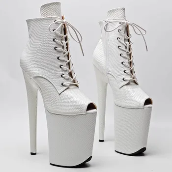 Auman Ale, новинка, 23 см/9 дюймов, верх из искусственной кожи, пикантные экзотические женские ботинки на платформе и высоком каблуке для вечеринок, обувь для танцев на шесте, 164