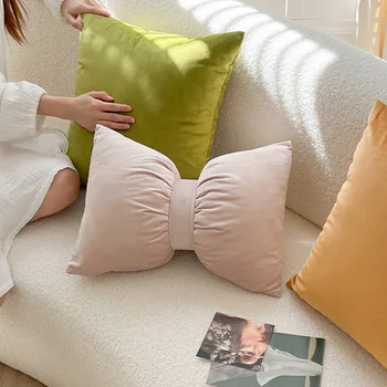 Винтажные бархатные подушки, Кавайный чехол для дивана в скандинавском стиле, Эстетичное Украшение для кресла в гостиной, украшения для дома Maison
