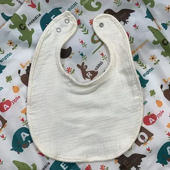 Новорожденный ребенок двойное крепированное хлопчатобумажное хлопчатобумажное полотенце для слюны U-образный нагрудник впитывающая прокладка для слюны полотенце для слюны легко моется 4