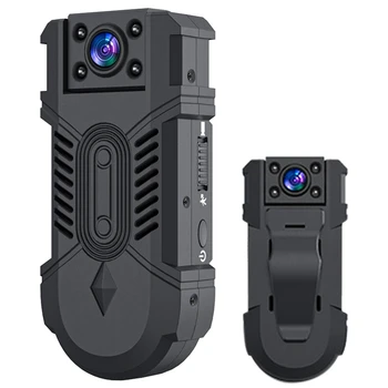Мини-камера ночного видения 1080P HD, инфракрасная маленькая камера, обнаружение движения, камера для ношения на теле, велосипедная камера с поворотом на 180 °