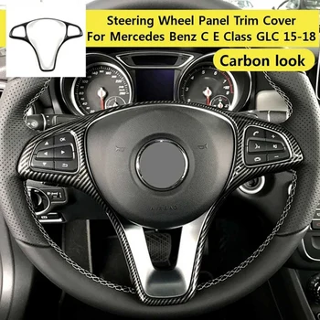 Накладка на панель рулевого колеса для Mercedes Benz W213 W205 X253 C E GLC 2014-2017 (текстура из углеродного волокна) 0