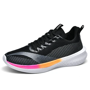 Легкие мужские кроссовки для бега 2023, мужские повседневные кроссовки с дышащей сеткой, мужские теннисные туфли на шнуровке для занятий спортом на открытом воздухе