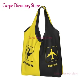 Изготовленная на заказ Авиационная сумка для покупок, женская портативная сумка для покупок большой емкости, Авиатор, самолет, сумки для покупок