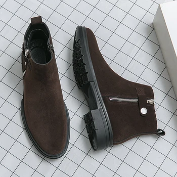 Мужские кожаные водонепроницаемые ботильоны Chukka на шнуровке, оксфордские модельные ботинки, повседневная деловая повседневная обувь для мужчин 3