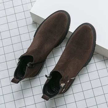 Мужские кожаные водонепроницаемые ботильоны Chukka на шнуровке, оксфордские модельные ботинки, повседневная деловая повседневная обувь для мужчин 4
