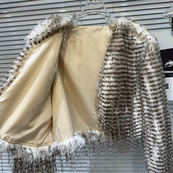Новая зимняя хлопковая заколка с ароматным волнистым рисунком, теплое короткое пальто, женские куртки из искусственного меха 4