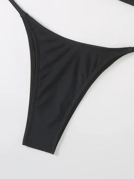 стринги бикини купальник черная сетка прозрачные комплекты бикини из двух частей сексуальная женщина maillots de bain femme пляжные наряды для женщин бикини 5