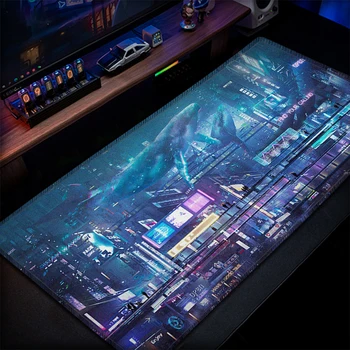 Противоскользящий дизайн с большим резиновым краем, подходящий для больших компьютеров и ноутбуков, коврик для офисного стола, игровой коврик для мыши Neon Art 0