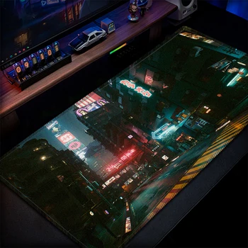 Противоскользящий дизайн с большим резиновым краем, подходящий для больших компьютеров и ноутбуков, коврик для офисного стола, игровой коврик для мыши Neon Art 1