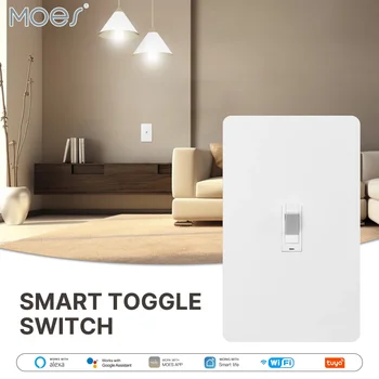 MOES Tuya WiFi Smart Toggle Style Switch Требуется Нейтральный Провод США 3-Позиционный Переключатель Приложение Дистанционного Управления Работа С Alexa Google Home