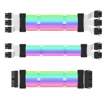 1/3 / 5ШТ Удлинитель корпуса RGB Кабель 5V 24PIN ARGB Осветительная лента Адаптер для передачи Стримера Материнская плата компьютера Источник питания Цвет 1