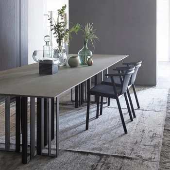 Изготовленный на заказ итальянский легкий роскошный большой каменный стол офисный прямоугольный стол для конференций дизайнерская большая семейная вилла семейный обеденный стол