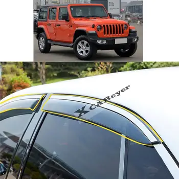 Для Jeep Wrangler 2018 2019 2020 2021 Наклейка для укладки кузова автомобиля Пластиковое оконное стекло Ветрозащитный козырек от дождя/Солнца Вентиляционные детали