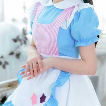 Голубая Лолита милая кошка горничная косплей аниме костюм Японский сладкий и свежий костюм горничной японская милая юбка lo