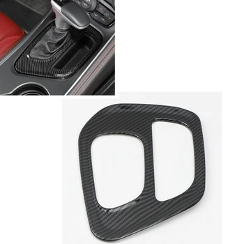 Отделка панели коробки переключения передач автомобиля для Dodge Challenger 2015-2019, Карбоновое волокно, Черная /красная рамка для наклейки на консоль
