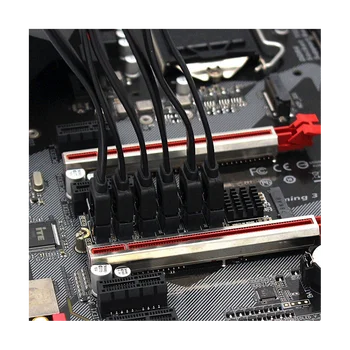 M.2 MKEY PCI-E Riser Card M.2 NVME к SATA3.0 PCIE к SATA 6Gpbsx6-Портовая карта расширения ASM1166 Поддерживает функцию PM