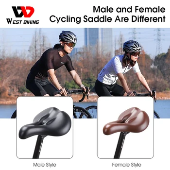 WEST BIKING Эргономичное утолщенное мягкое велосипедное седло Для женщин и мужчин, дышащее велосипедное сиденье, удобная утепленная подушка для шоссейного велосипеда MTB 0