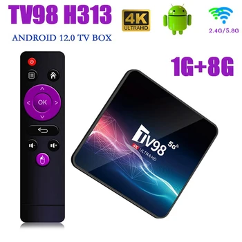 ТВ-приставка TV98 1G + 8G 2,4G и 5G Wifi Allwinner H313 4Kx2K Android 12 Телеприставка Медиаплеер TV98 Прочный Штекер EU 5