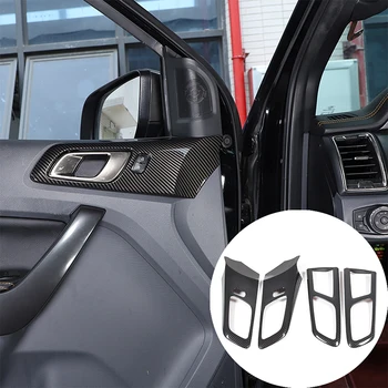 Для Ford Everest 2017 ABS Карбоновое волокно Стиль двери автомобиля Внутренняя Дверная чаша Ручка Рамка Декоративная наклейка Аксессуары для интерьера