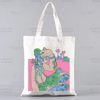 Холщовая сумка-тоут Jotaro Star, повседневные школьные сумки из японского аниме Jojo Bizarre Adventure, многоразовая женская сумка для покупок 3