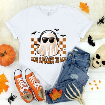(Футболка Премиум-класса) Новые Модные Топы С круглым вырезом На Хэллоуин Boo Talk, футболка с принтом Spooky To Me, Футболка с коротким рукавом, Повседневная рубашка, топы