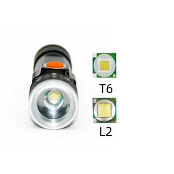 Портативный Светодиодный Фонарик T6 L2 V6 3 Режима USB Перезаряжаемый Зум-Фонарик Сильный Свет Открытый Кемпинг Лампа Водонепроницаемые Фонари 3